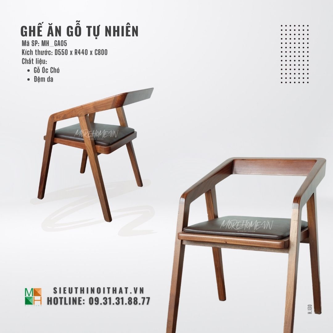  Ghế ăn gỗ tự nhiên MH - GA05